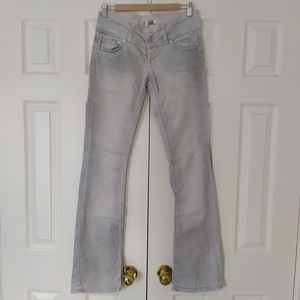 Light Denim Acid Wash Boot Cut Jeans